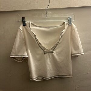 Women's White Cropped Top